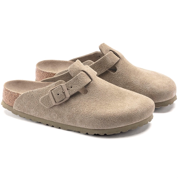 Birkenstock Boston Suede Leather Clogs, Faded Khaki